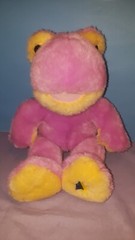Noah’s Ark Workshop Pink & Yellow Frog Plush 14″ Soft Stuffed Animal Toy