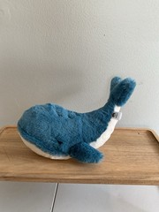 Jellycat – Wally Whale – Soft Turquoise Blue Sea Creature – 12″ / 31cm Length