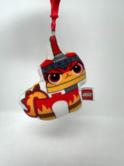 Lego Movie 2 Angry Unikitty Plush Keychain Animal Red Unicorn Cat Clip On 4″