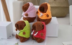Cute Capybara Plush Keychain Hoodie Wings Stuffed Toy 12cm Gift Doll – SET OF 4