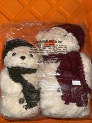 Vintage Enesco Stuffed Animal Teddy Bear Snowmen Frosty & Aurora 798487 NEW!
