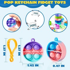 JOYIN Round Pop Fidget Keychain 30 Pack Toys Bulk Party Favors…