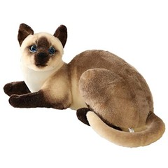 GUDVES Siamese Cat Stuffednimal, Shorthair Cat Realistic Plush Cat Stuffed A