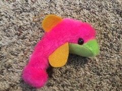Rare Rhode Island Novelty Dolphin Plush Toy 4 Inch Pink with Green Collectible