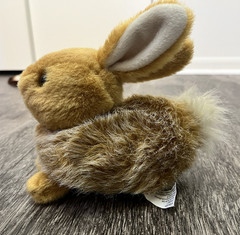 Children’s Toy Plushie Brown White Bunny Rabbit Stuffed Animal 8 Inches