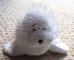 GANZ Webkinz White Seal Plush Stuffed Animal HM023 No Code