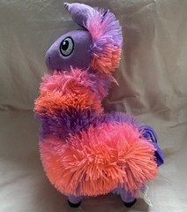 Fiesta Lefty Pink Purple Shaggy Llama Plush Animal Sparkly Eyes 11” Tall #c19603