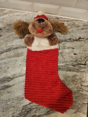 Dan Dee Dog Christmas Holiday Stocking Animated Ears Singing Bells Light