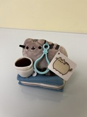 Pusheen Enjoying Coffee on Book Backpack Clip – Barnes N’ Nobles Exclusive