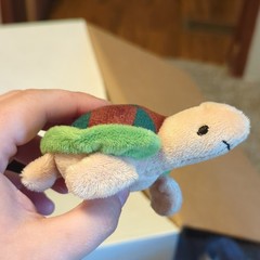 Mini Turtle Plush Stuffed Animal, Green Beige Brown Red Shell, Ages 3-5 Years