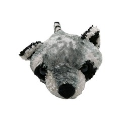 Raccoon plush Stuffed Animal Gray Black White Big Head 12″ READ
