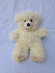 Super Soft 100% Alpaca Fur Made in Peru Ivory Teddy Bear Toy 13″