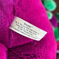 Barney and Baby Bop Plush Toy Set 1992 Lyons Group Vintage 13″ Stuffed Animals