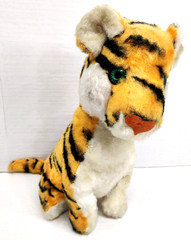 Rushton Company Sitting TIGER Plush Animal Green Eyes Atlanta Ga. VTG 50s-60s