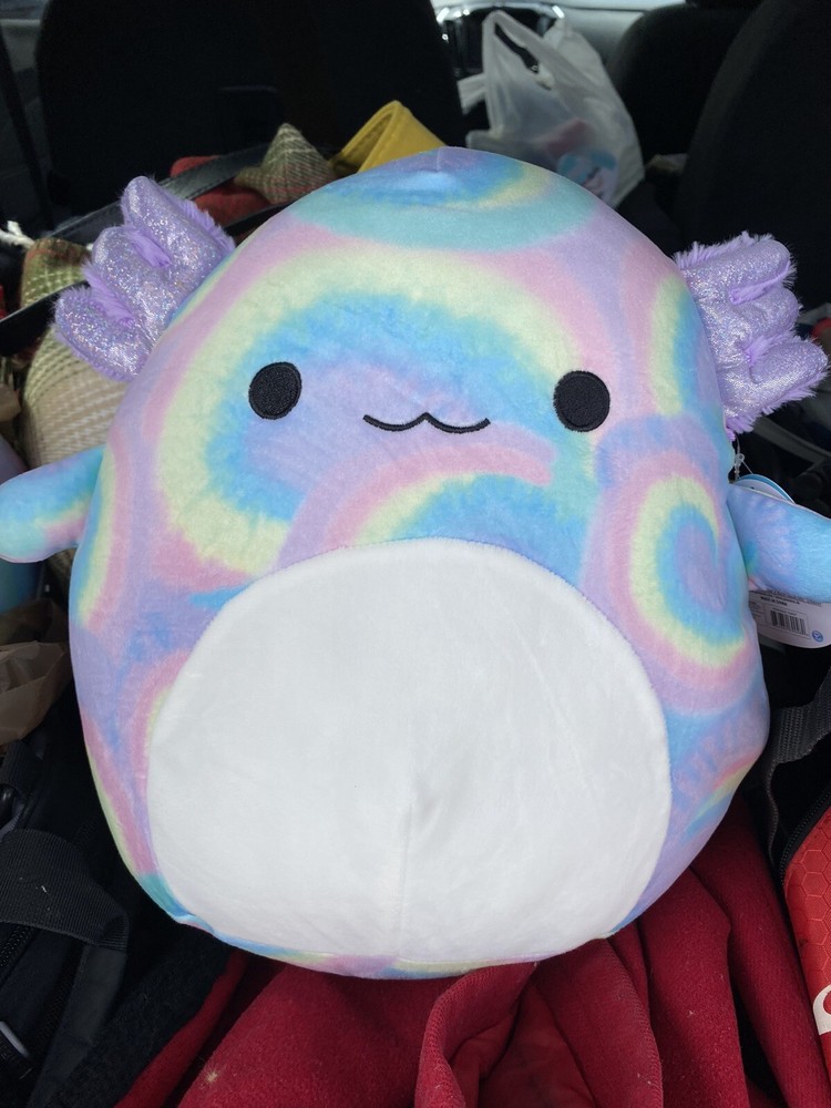 NWT HTF Vivie Axolotl Squishmallow 12” Plush Toy Pastel Tie Dye Spring 2022