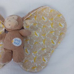 Kids Preferred Big Ear Monkey Banana Leaf Snug Hugs Lovey Security Blanket Plush