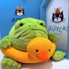 Jellycat Retired Ricky Rain Frog with Rubber Ring Duck – Brand New With Tags