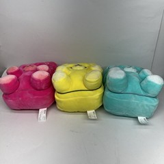 Jazwares Snackeeze Gummy Bear Plush ,Pink,Yellow,Aqua Russ Super Soft