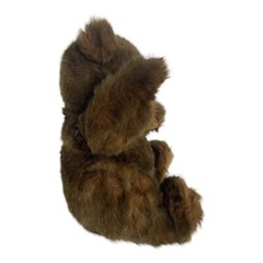 1990 Ty McGee Brown Teddy Bear with Red Bow Plush Stuffed Animal 12″