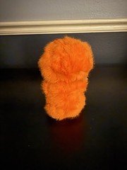 WAKUKU Monster Imitation Fuzzy Plush Doll Orange Letsvan Vinyl Face Toy Cute