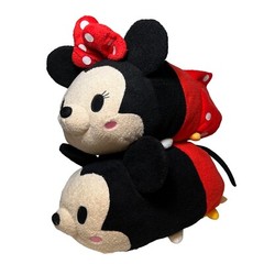 Disney Store Mickey Minnie Jumbo Tsum Tsum Plush Stuffed Animals 12″ Black Red