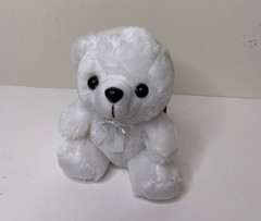 White Bear Plush 6″ Inch Best Wishes White Bow Great Toys Inc Stuffed Animal