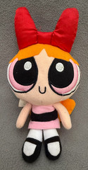 Cartoon Network Powerpuff Girls Blossom 8″ Plush Bean Bag Doll Trendmasters 1999