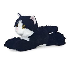 Aurora World Plush – Mini Flopsie – MAYNARD the Black & White Cat (8 inch) – New