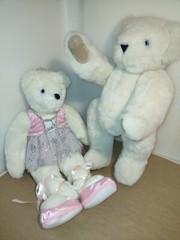 2 Pc. VERMONT TEDDY BEAR STUFFED 18″ WHITE KATERINA BALLERINA/ Angel Bear White