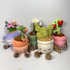 Lot of 5 Jazwares Plant Plush Greenhouse Russ Strawberry, Peach, Daisy, Lily etc