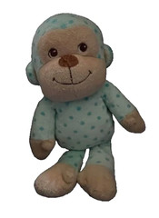 Monkey Plush Polka Dot 10″ Pastel Aqua Blue Tan Spot Lovey Garanimals 2016
