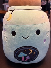Squishmallows Reishi 12″ Neon Teal Potion Bottle Black Mushroom Plush Halloween