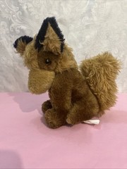 VINTAGE 1970s Kamar Coyote Wild Dog Stiff PLUSH Stuffed Animal FADED Tush Tag