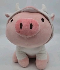 Miniso Piglet Plush (Cow Hoodie) 10.2 Inches Stuffed Animal Toy Kawaii Pillow