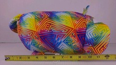 BUN BUN Stacking Rainbow Monkey 12″ Plush Toy Stuffed Animal Geometric Print