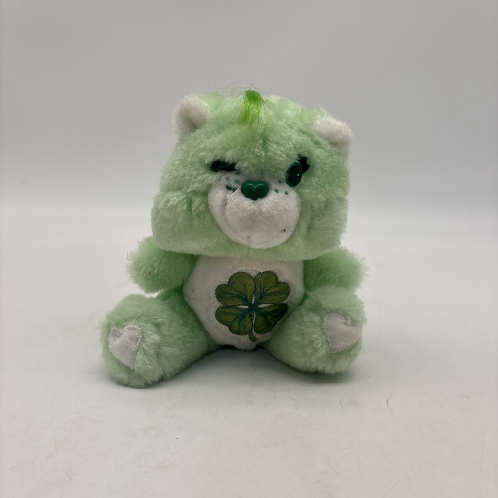 Vintage Kenner 1983 6” Care Bears Good Luck Bear Green Lucky Shamrock Plush!