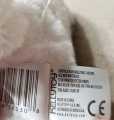 Kellytoy Nestle Crunch White Teddy Bear Plush Holding Candy Bar Stuffed Animal