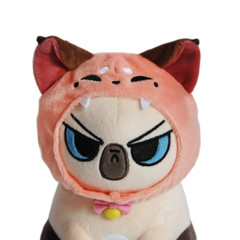 Angry Cat Plush – Siamese – with Fox Hat that Fits Real Cats!