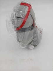 Gray Bunny Plush Stuffed Animal New with Pink Red Accents Soft Toy Gift 8 Inch