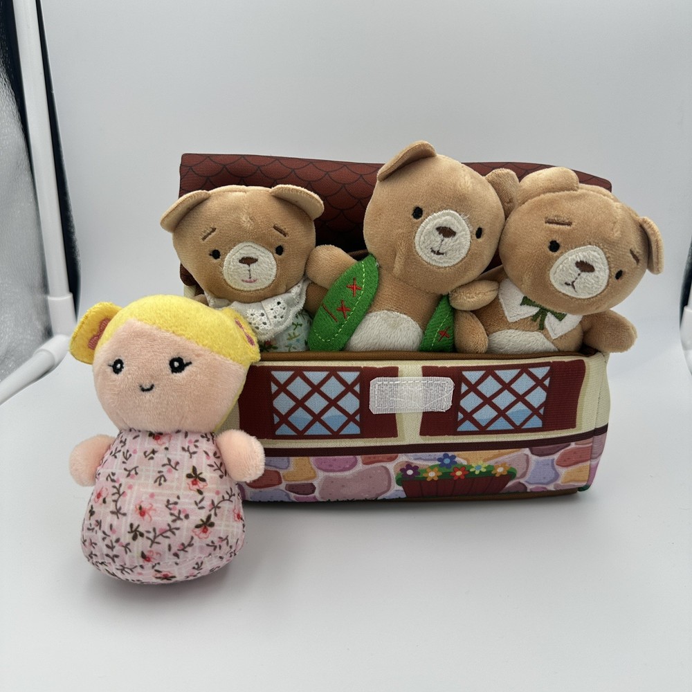 Cuddle Barn Goldie Locks and the 3 Bears Story time Playset Plush House