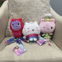 Gabby’s Dollhouse Lot of 3 Plush Gabby Cakey Cat Kitty Fairy DJ Catnip Toys