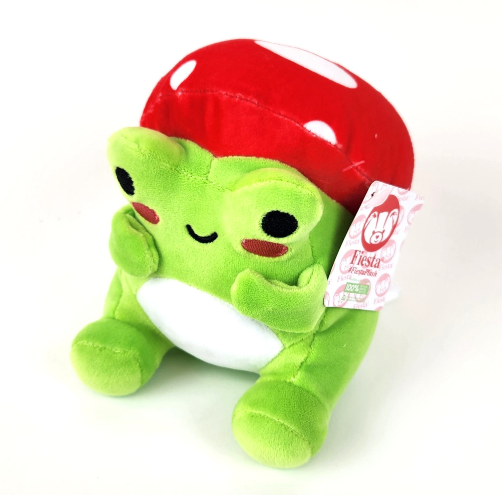 Fiesta Franklin 5.5in Green Mushroom Frog Plush Stuffed Animal 2024