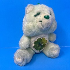 Kenner Care Bears 6 Inch Green Good Luck Bear Vintage 1983 Shamrock Plush Toy