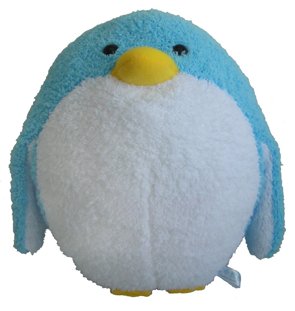 Kaichusanpo Chunchun Penguin (M) Plush Toy, Height 22cm, Blue