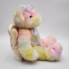 Vintage Toys R Us Animal Alley Tye Dye Pastel Plush Bear Angel 15” Satin Wings
