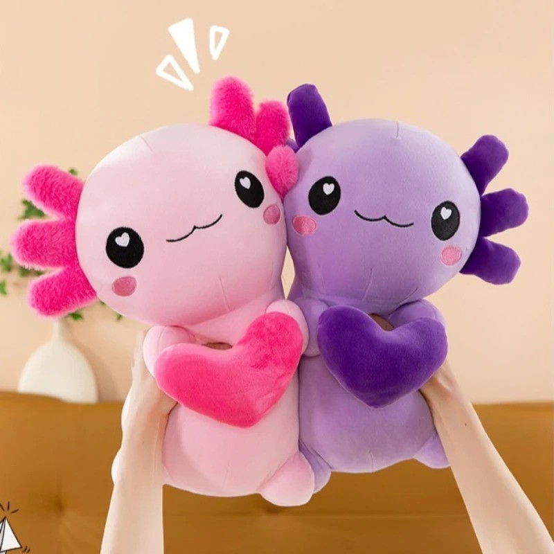 Axolotl Plush Toy, Soft Cute Axolotl Stuffed Animal, Kids Plushie Pillow 1pc ran