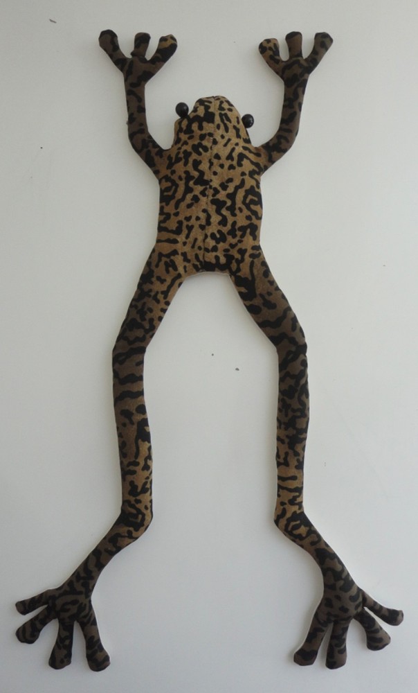 Vintage 1990s Weighted Sand Filled Frog Leopard Print Plush 15″ Long