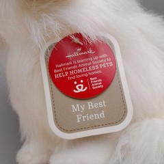 Hallmark My Best Friend Cat Plush 8” White Fluffy Kitten Stuffed Animal Toy NWT
