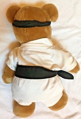 Karate Plush Caramel Tan Bear Stuffed Animal 16” with Cute White Karate Outfit