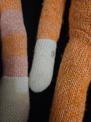 Lot 3 Orange Knit Sock Monkey Plush Stuffed Animals- 18″ Striped – 15″ And 11″